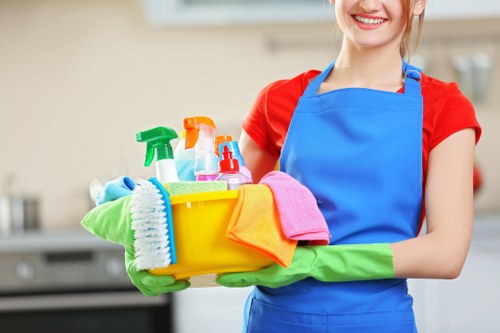 Carpet cleaning equipment prepared for a service appointment