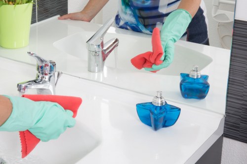 Professional post-construction cleaning in a Barnet kitchen and living area