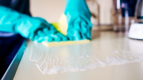 Deep cleaning removing dirt from a carpet in Barnet property